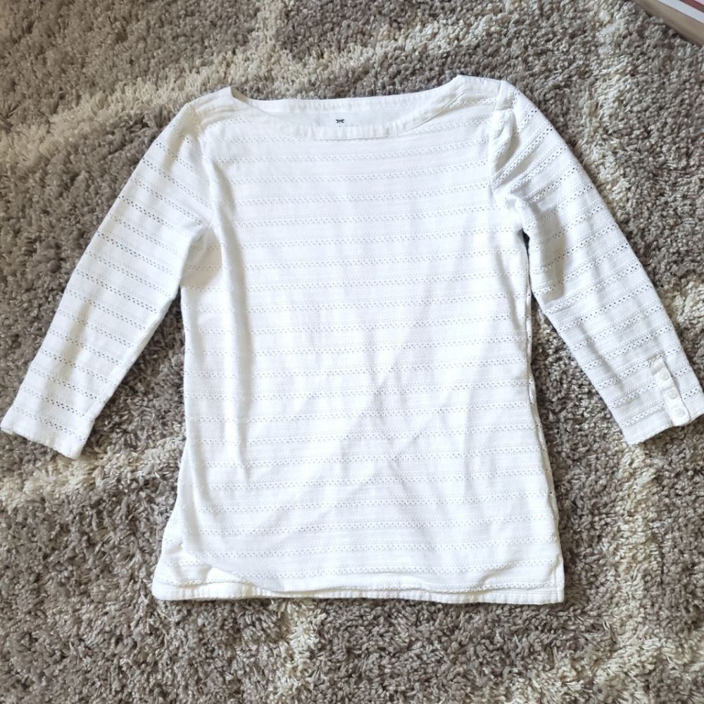 Talbots 3/4 Length Sleeve White Shirt Like New Women's Size XS